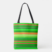 Tote Bag Noël rouge vert brillant design rayé créatif (Dos)