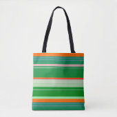 Tote Bag Noël rouge vert créatif rayé design (Devant)