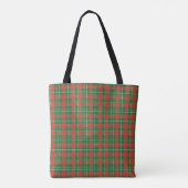 Tote Bag Noël Rouge Vert Plat (Dos)