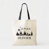 Tote Bag Noël, scène traditionnelle cadeau de rennes d'hive (Devant)