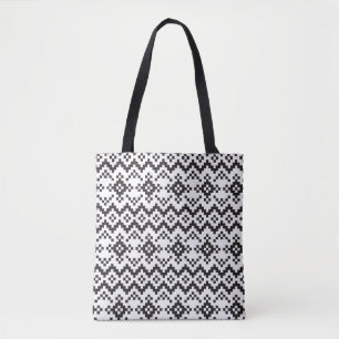 Tote Bag Noël Snowflakes Fair Isle Seamless Patternart