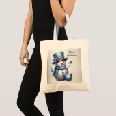 Tote Bag Noël Snowman Élégant Vacances d'hiver (Devant (produit))