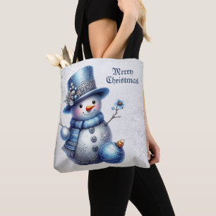Tote Bag Noël Snowman Élégant Vacances d'hiver