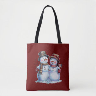 Tote Bag Noël Snowman vacances Vintages