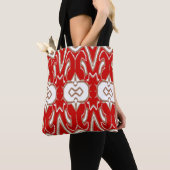 Tote Bag Noël spécial rouge et blanc sans couture motif (De près)