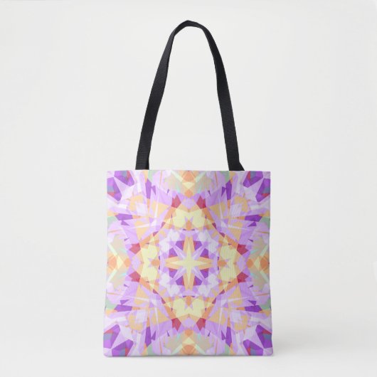 Tote Bag Noël Star Festive violet or jaune (Devant)