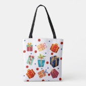 Tote Bag Noël Thème Pois et cadeaux (Dos)
