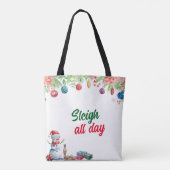 Tote Bag Noël vacances aquarelle (Dos)