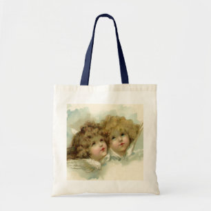 Tote Bag Noël vintage, Anges victoriens dans les nuages