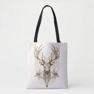 Tote Bag Noël Vintage Buck avec Holly et Baies