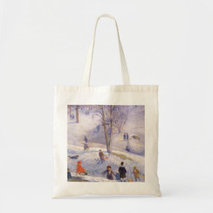 Tote Bag Noël vintage, glissade, Central Park Glackens