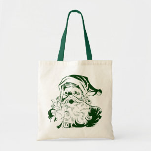 Tote Bag Noël vintage, joyeux Père Noël rétro, vert