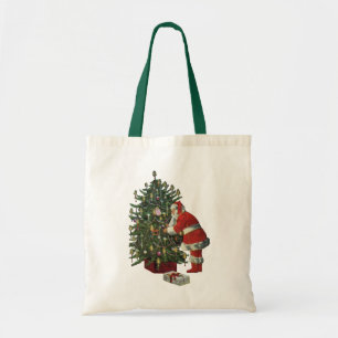 Tote Bag Noël vintage, Père Noël avec présents