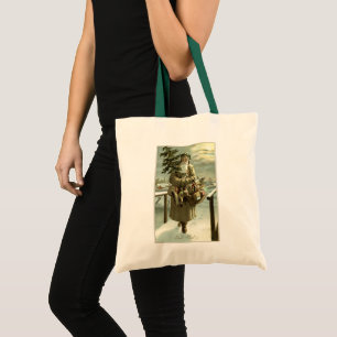 Tote Bag Noël vintage, Père Noël victorien avec des jouets