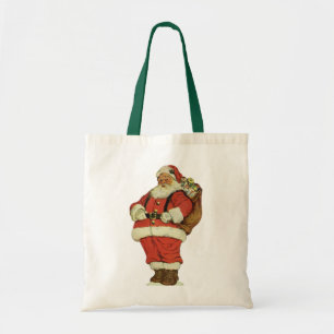 Tote Bag Noël vintage, Père Noël victorien avec des jouets