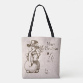 Tote Bag Noël vintage Snowman et Fêtes (Dos)