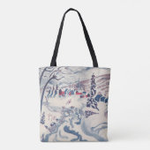 Tote Bag Noël Vintage, Village d'hiver Neige (Dos)