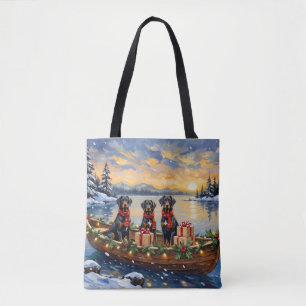 Tote Bag Noël Weimaraner Bateau Férié
