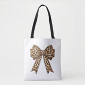 Tote Bag Nœud Coquette Léopard Guépard Sublimation (Devant)
