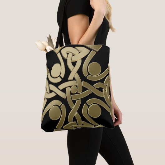 Tote Bag noeud d'or celtique (De près)