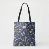 Tote Bag Nœud floral bleu chic tendance unique (Devant)