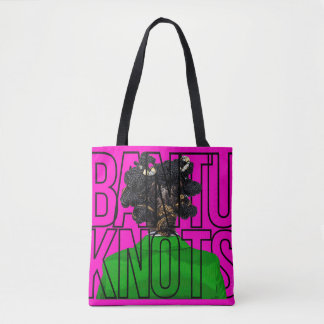 Tote Bag Nœuds Bantu en rose et vert