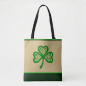 Tote Bag Nœuds celtiques du trèfle irlandais St Patrick (Devant)