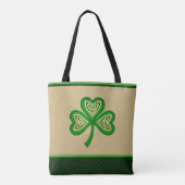 Tote Bag Nœuds celtiques du trèfle irlandais St Patrick (Dos)