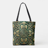 TOTE BAG NOEUDS CELTIQUES IRLANDAIS VERTS ET OR (Dos)