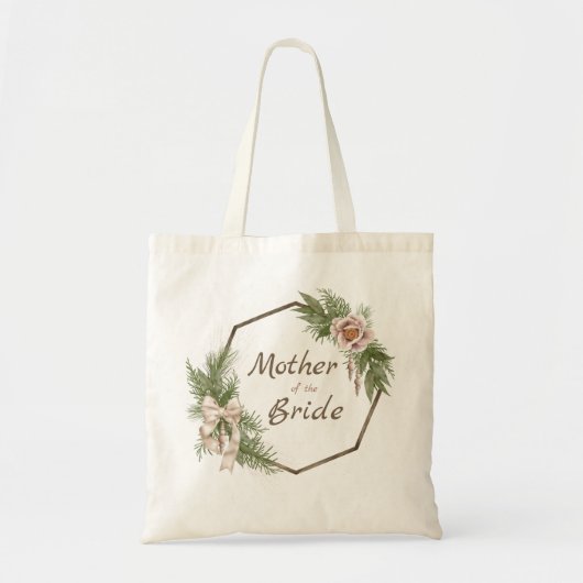 Tote Bag Nœuds Floraux Rose Pâle Mère de la Mariée (Devant)