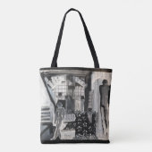 Tote Bag Noir abstrait et blanc (Dos)