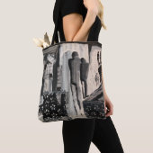 Tote Bag Noir abstrait et blanc (De près)
