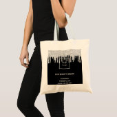 Tote Bag Noir argent parties scintillant logo d'entreprise  (Devant (produit))