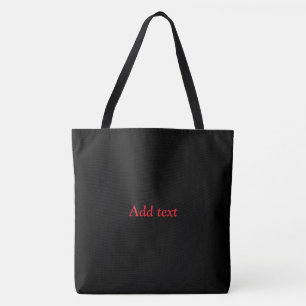 Tote Bag Noir avec texte rouge