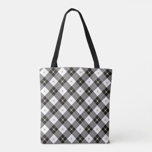 Tote Bag Noir blanc et doré (Dos)