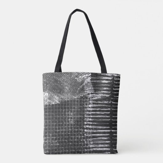 Tote Bag Noir Blanc Gras Abstrait Modèle moderneTote (Dos)