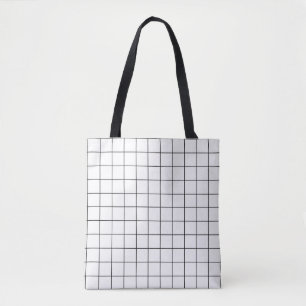 Tote Bag noir, blanc, grille, noir, noir et blanc, hipTote