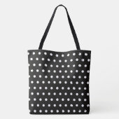 Tote Bag Noir Blanc Monogramme Pois moderne (Dos)