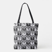 Tote Bag Noir blanc Question Mark Riddle Block Monogramme (Dos)