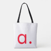 Tote Bag Noir Blanc Rouge Monogramme Initial (Dos)