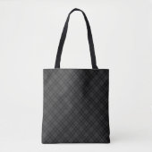 Tote Bag Noir blanc tartan plaid hiver Noël motif (Devant)