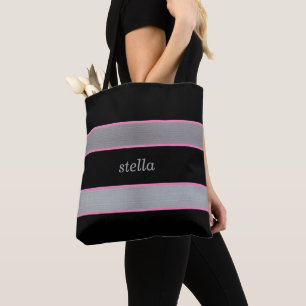 Tote Bag Noir classique et argent