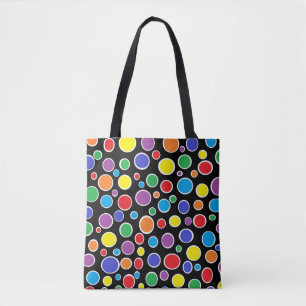 Tote Bag Noir coloré de pois