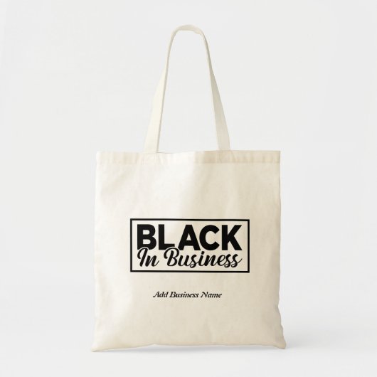 Tote Bag Noir customisé en typographie d'entreprise (Devant)