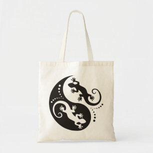 Tote Bag Noir de Geckos de YIN et de YANG + votre arrière