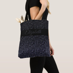 Tote Bag Noir élégant Gray Parties scintillant Girl Pers