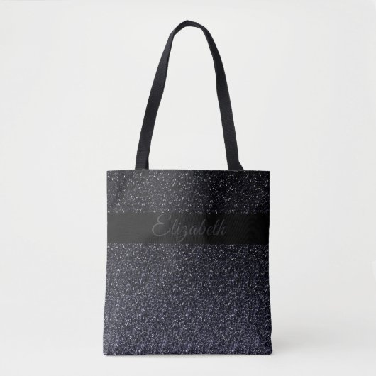 Tote Bag Noir élégant | Gris Parties scintillant fille pers (Devant)