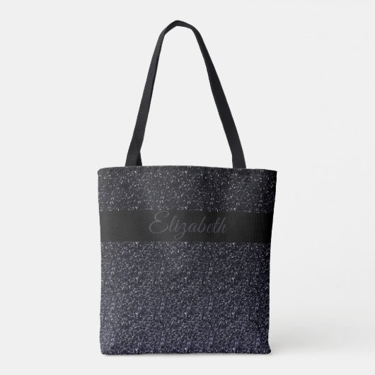 Tote Bag Noir élégant | Gris Parties scintillant fille pers (Dos)