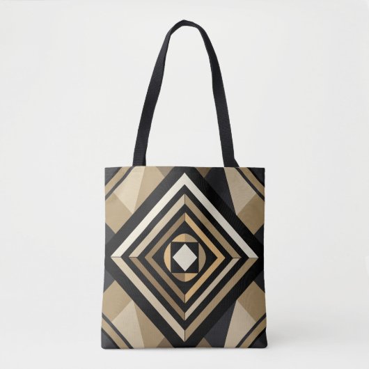 Tote Bag Noir Et Beige (Devant)