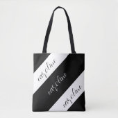 Tote Bag Noir et blanc avec des fines touches chics (Devant)